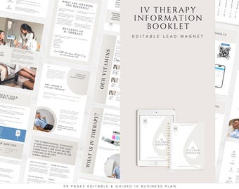 IV Vitamin Therapy Guide: Clinic Brochure Template, Lead Magnet (Editable Canva eBook)
