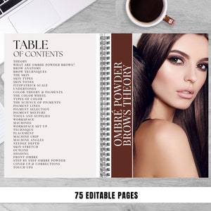 Ombre Powder Brows Training Manual, Editable Training Guide, Ombre, Powder, PMU Eyebrows, Step by Step, Students, Tutors, Edit in Canva