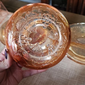 Marigold carnival glass bowl