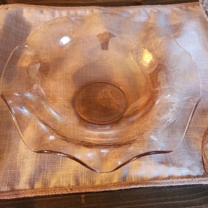 Jeanette glass company ruffled bowl and butter dish