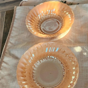 Fire King peach luster ovenware
