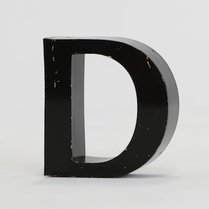 Black Rounded D Black Letter D | Reverse Channel Letter | Reclaimed Old Sign - Etsy