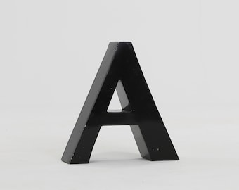 Black Letter A | Reverse Channel Letter | Reclaimed Old Sign