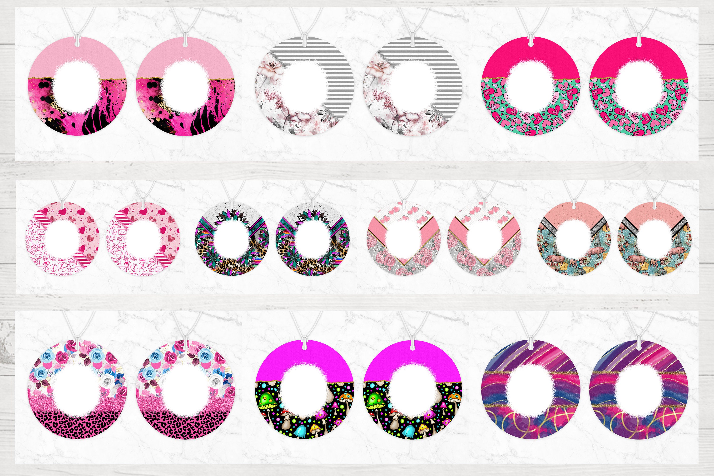 Air Freshener Sublimation Design Bundle Air Freshener Bundle Etsy