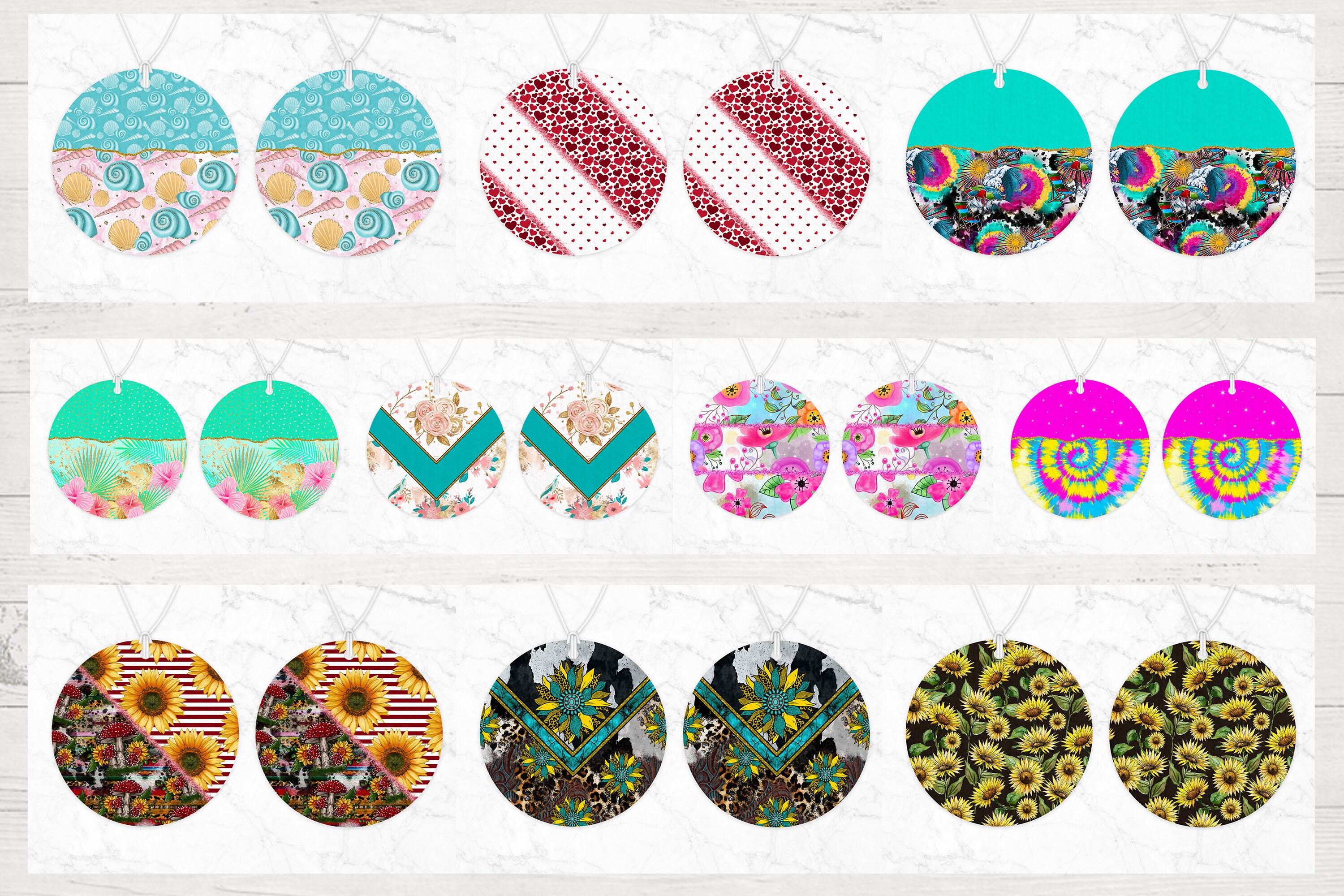 Air Freshener Sublimation Design Bundle Air Freshener Bundle Etsy