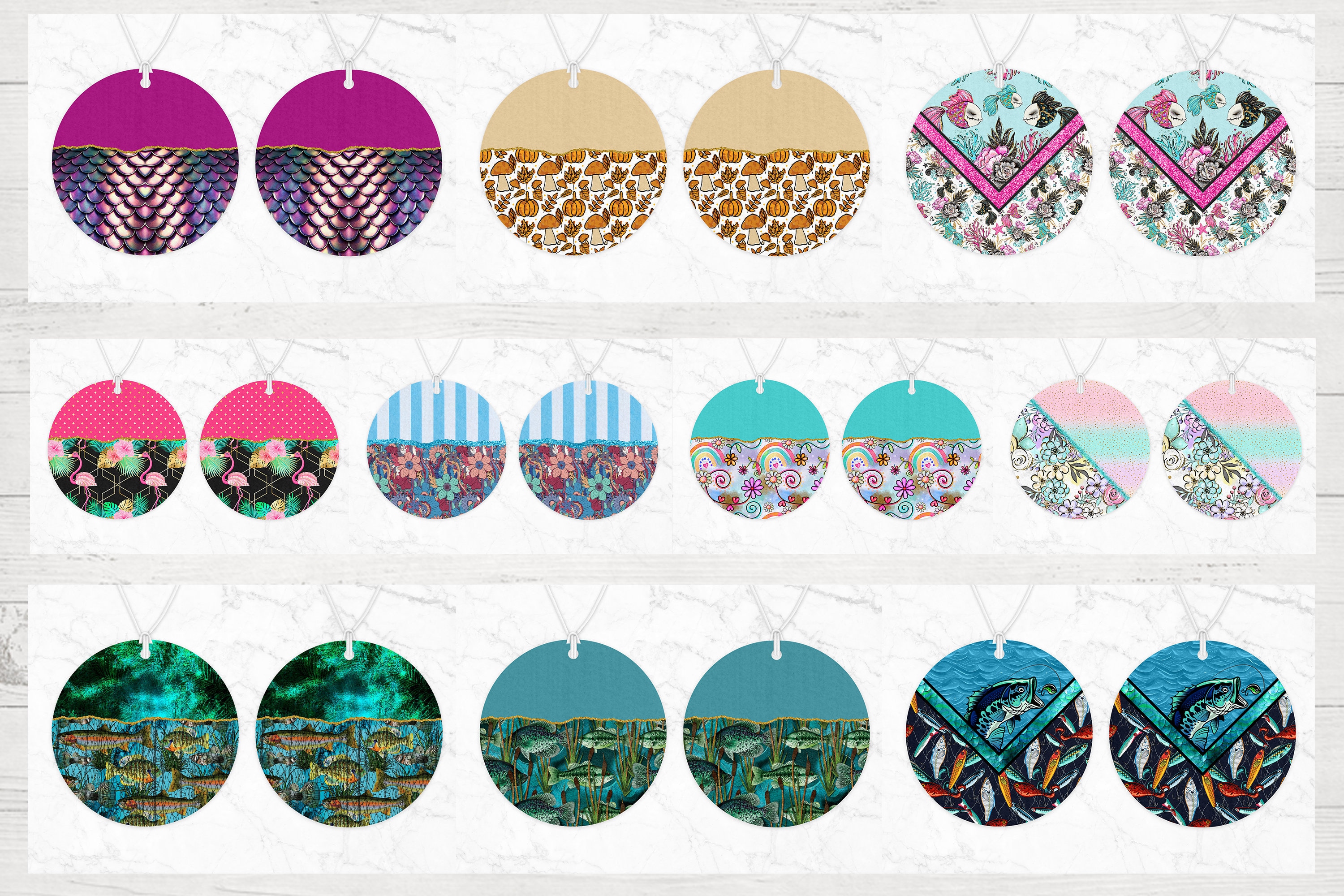 Air Freshener Sublimation Design Bundle Air Freshener Bundle Etsy