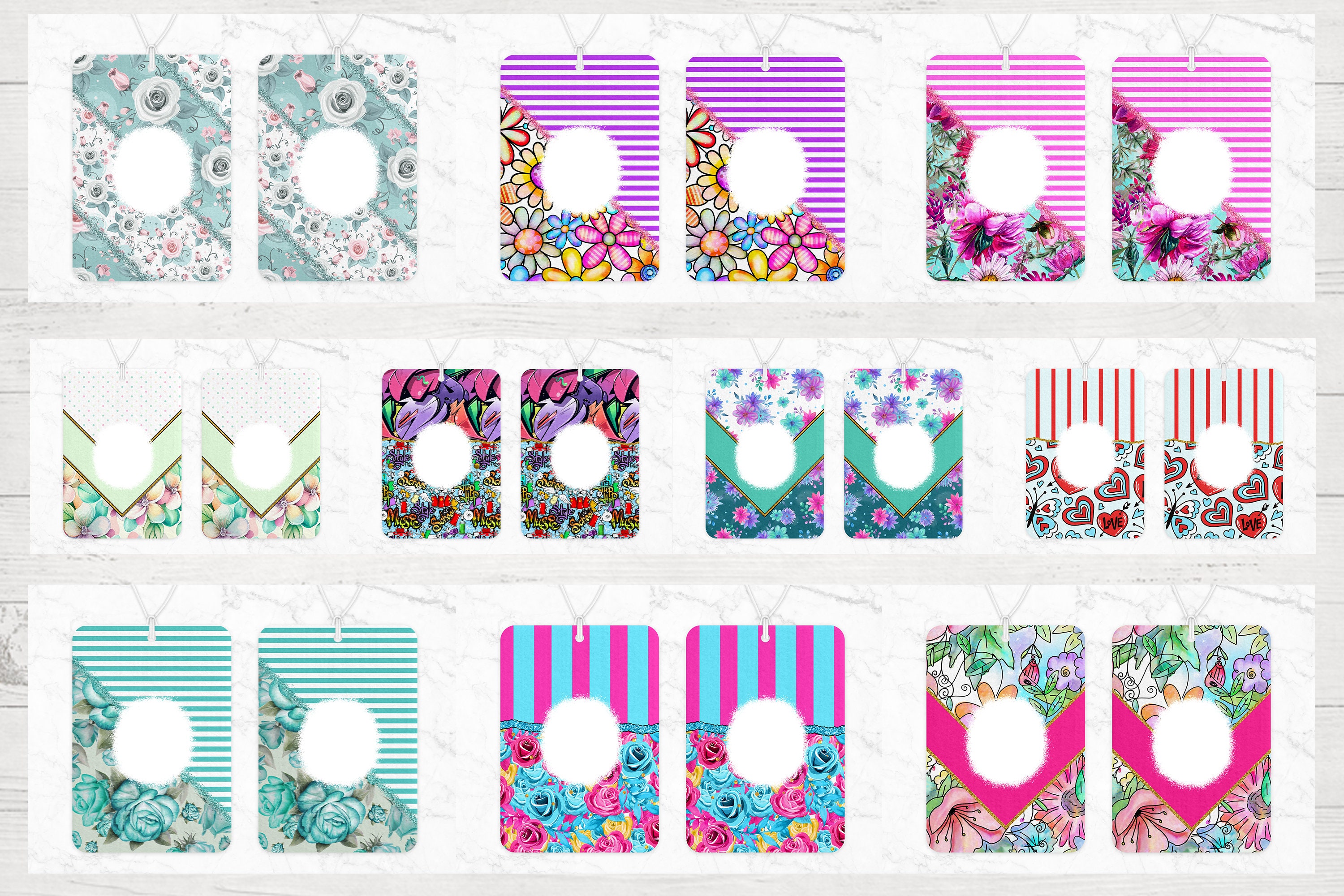 Air Freshener Sublimation Design Bundle Air Freshener Bundle Etsy