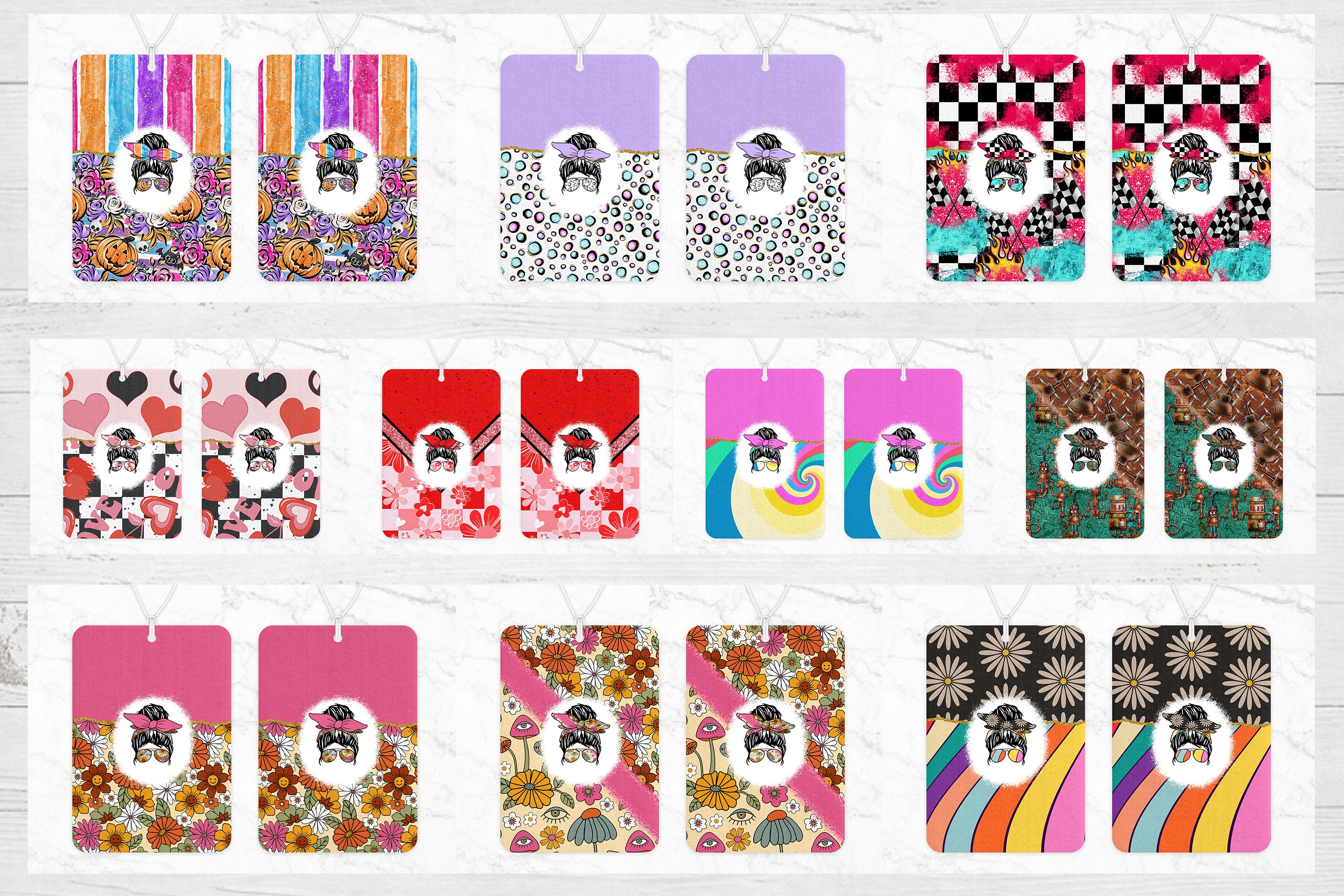 Air Freshener Sublimation Design Bundle Air Freshener Bundle Etsy