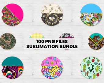 Car Coaster Sublimation Design, Car Coaster Bundle, Car Coaster Sublimation Designs, Car Coaster Designs, Round Sublimation Design,