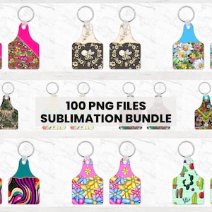 Koe Tag sleutelhanger sublimatie ontwerp, Cowtag oorbel ontwerpen, sleutelhanger Tag Fob sublimatie ontwerp, koe Tag sublimatie ontwerpbundel