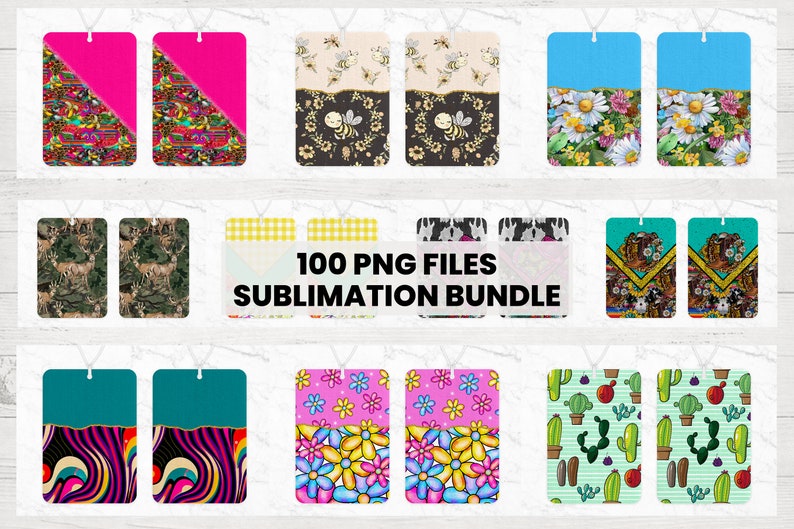 Air Freshener Sublimation Design Bundle Air Freshener Bundle Etsy