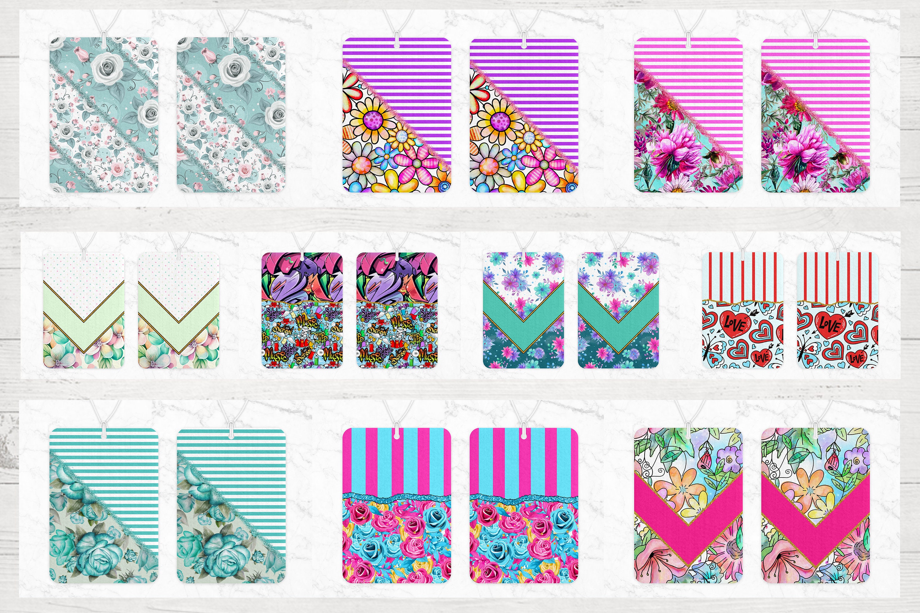 Air Freshener Sublimation Design Bundle Air Freshener Bundle Etsy