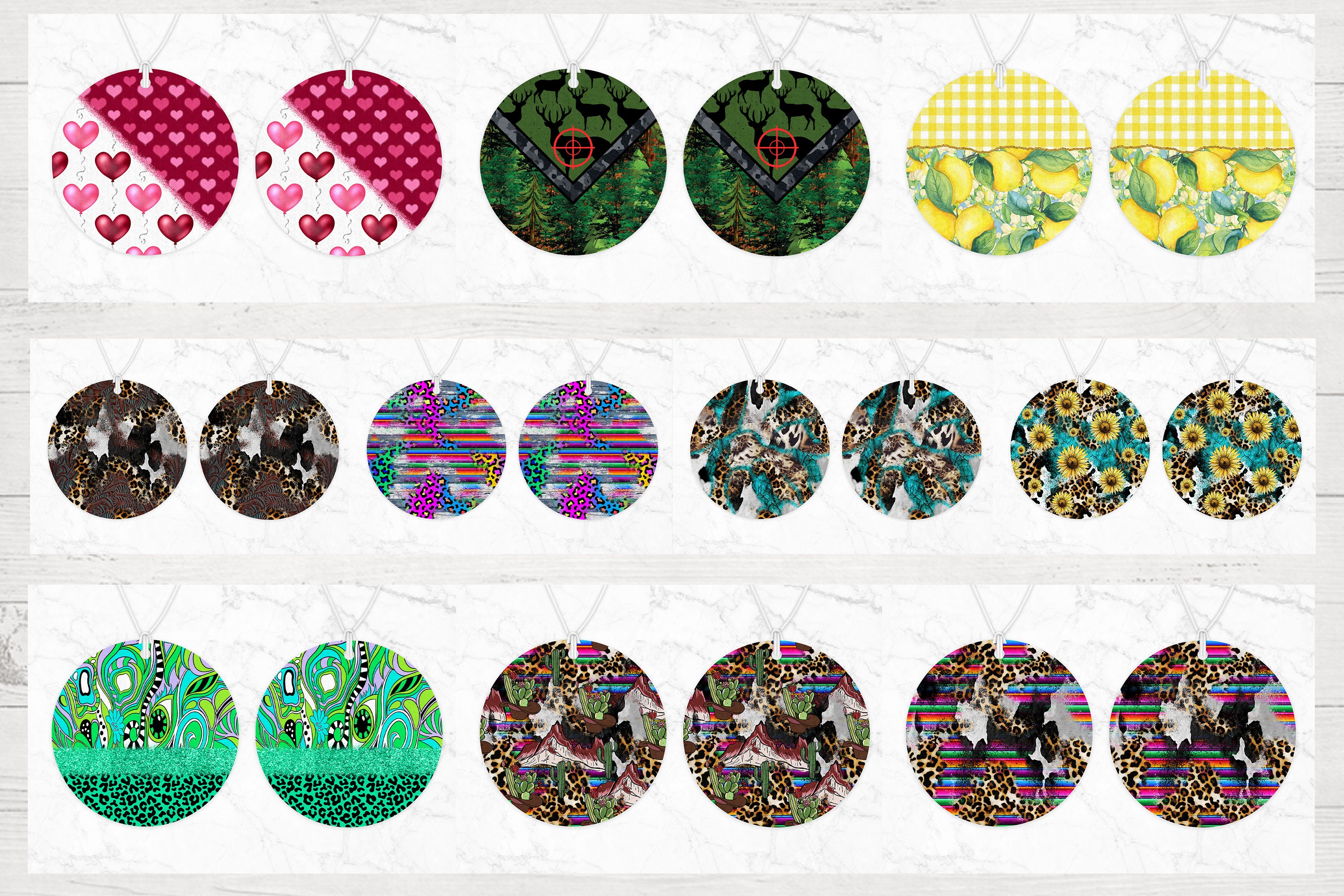 Air Freshener Sublimation Design Bundle Air Freshener Bundle Etsy