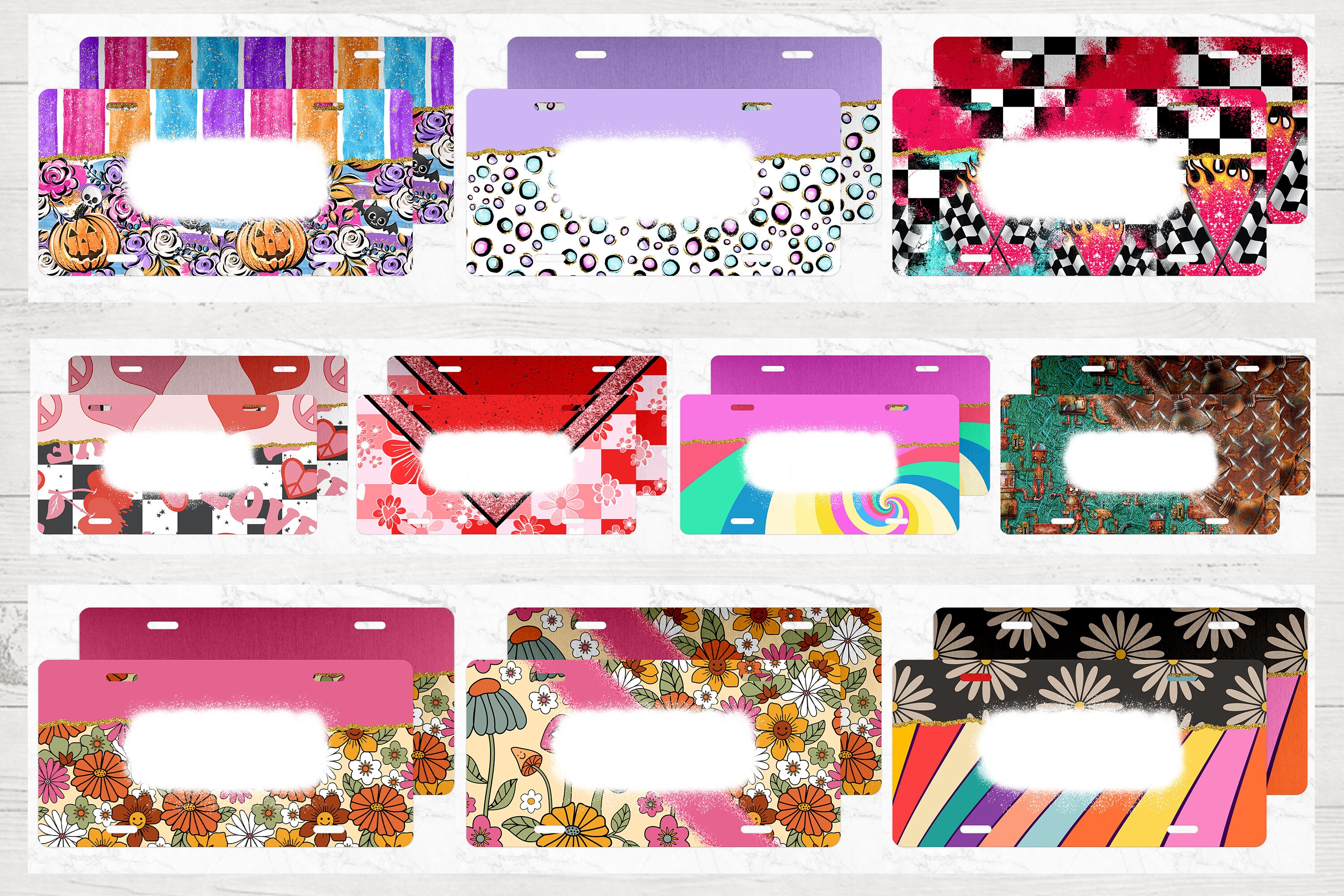 License Plate Sublimation Design Bundle License Plate Bundle Etsy