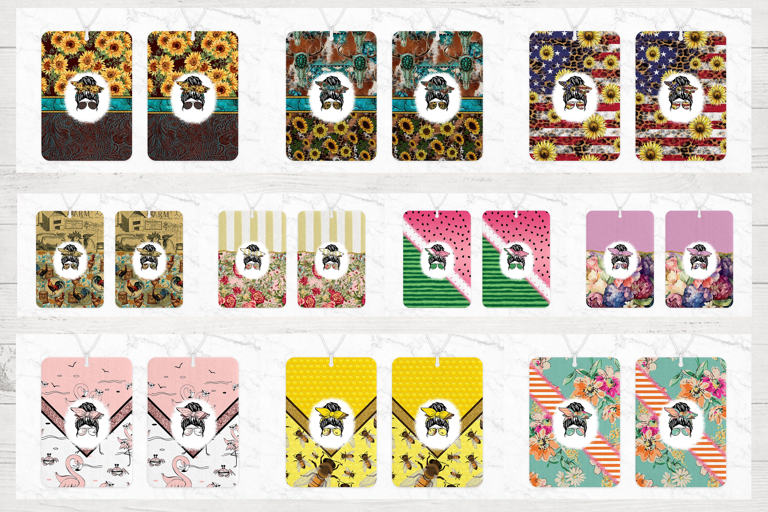 Air Freshener Sublimation Design Bundle Air Freshener Bundle Etsy