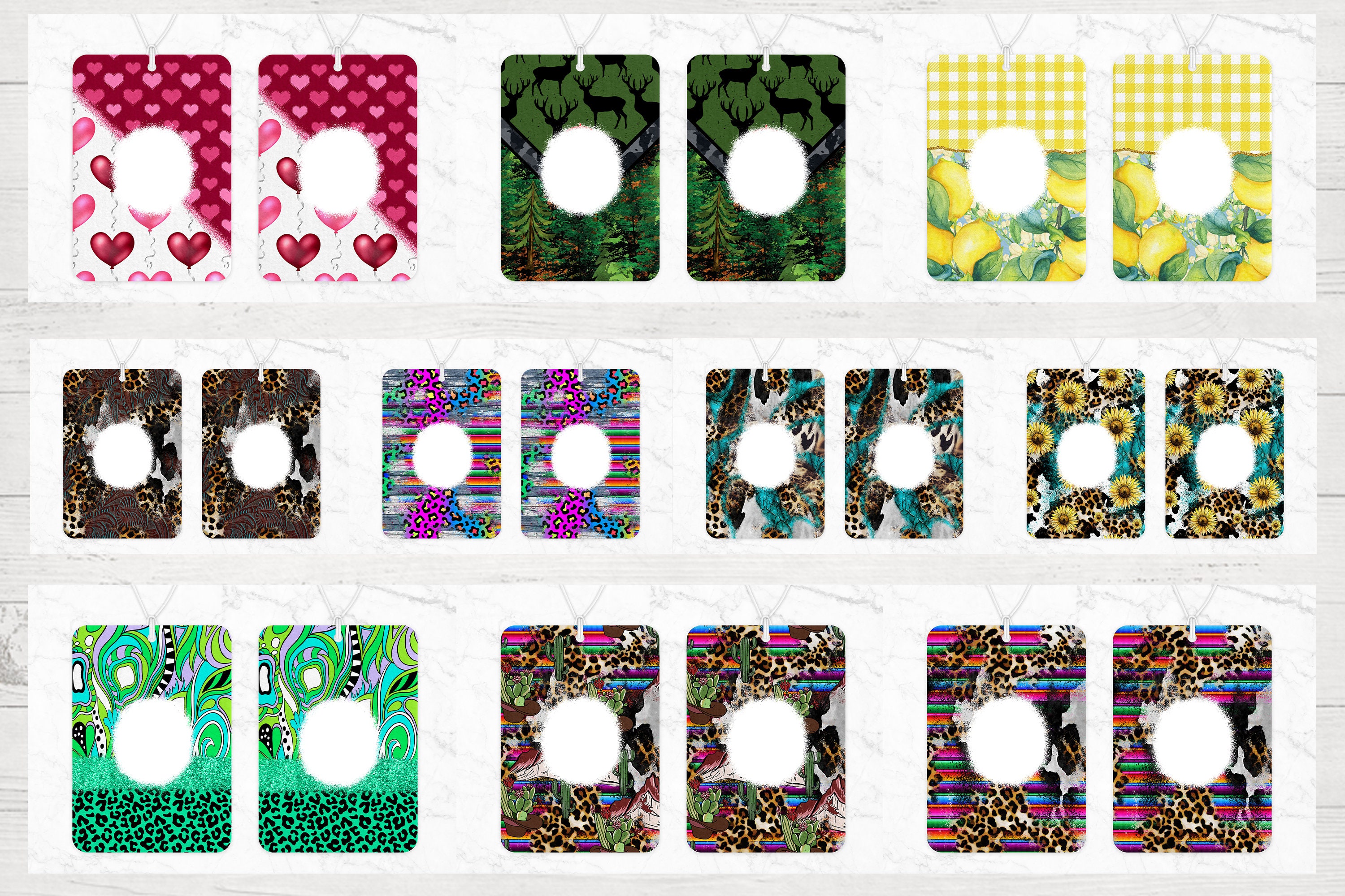 Air Freshener Sublimation Design Bundle Air Freshener Bundle Etsy