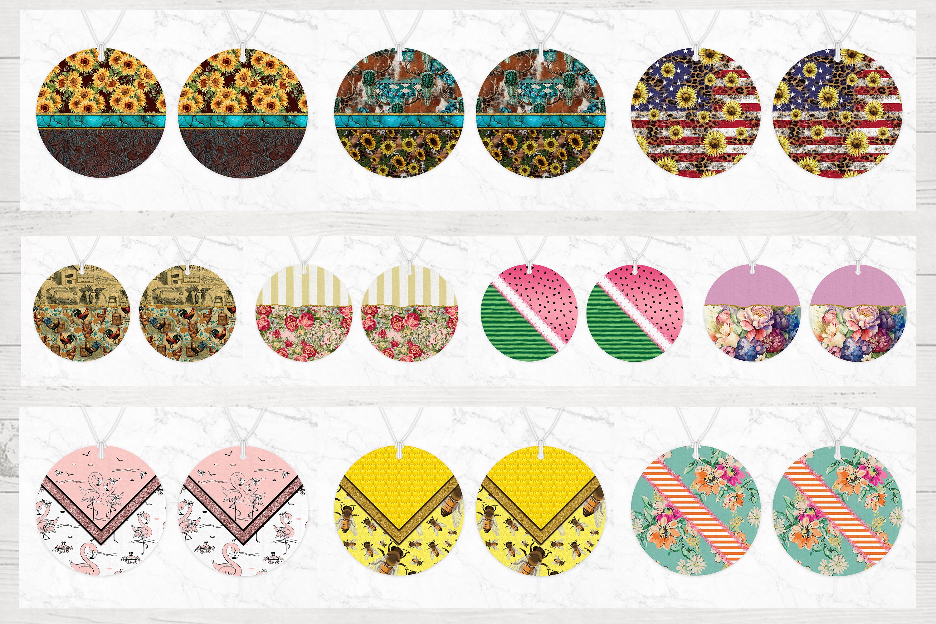 Air Freshener Sublimation Design Bundle Air Freshener Bundle Etsy