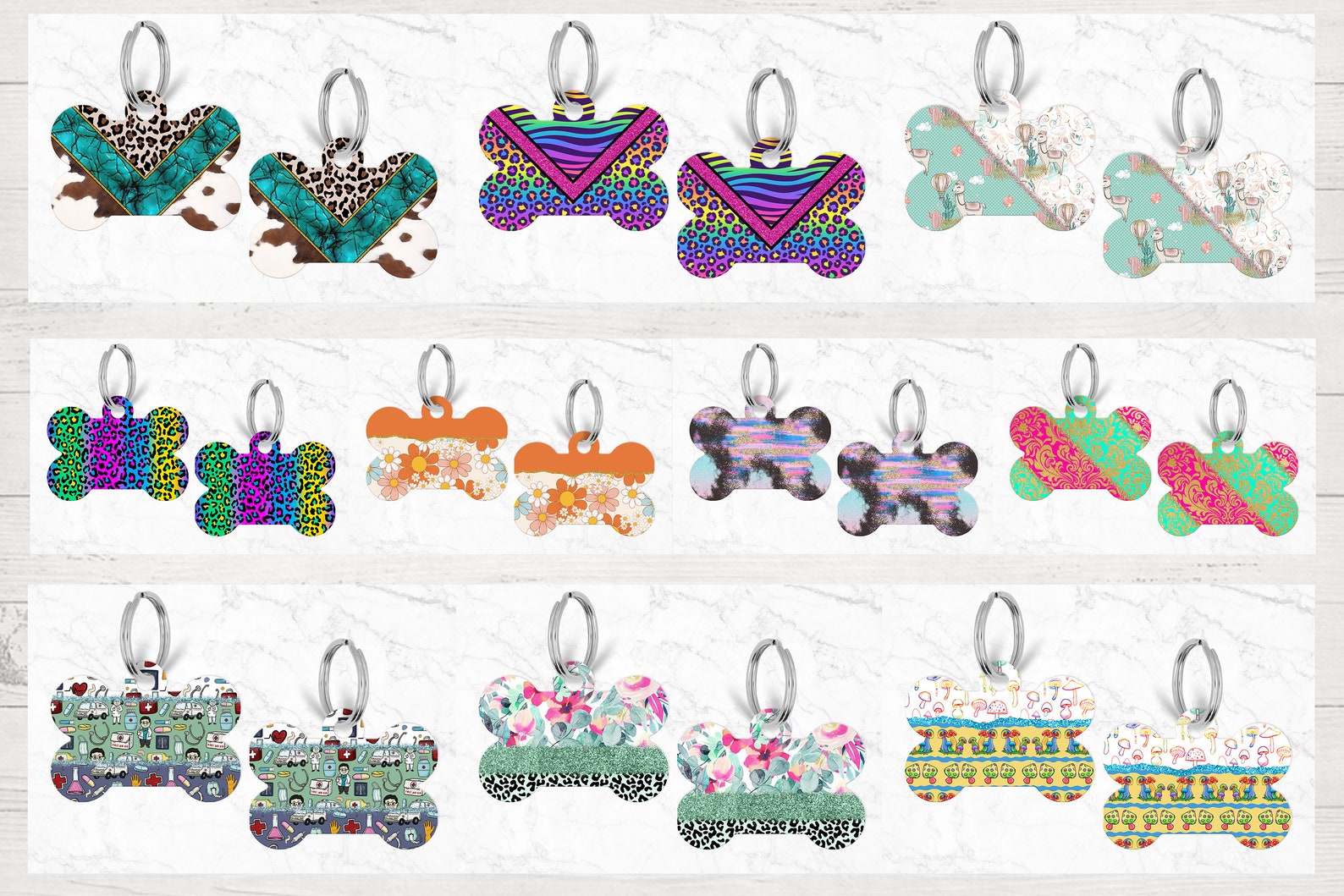 Bone Dog Tag Bundle Dog Tags Sublimation Pet Tag Png Bundle - Etsy