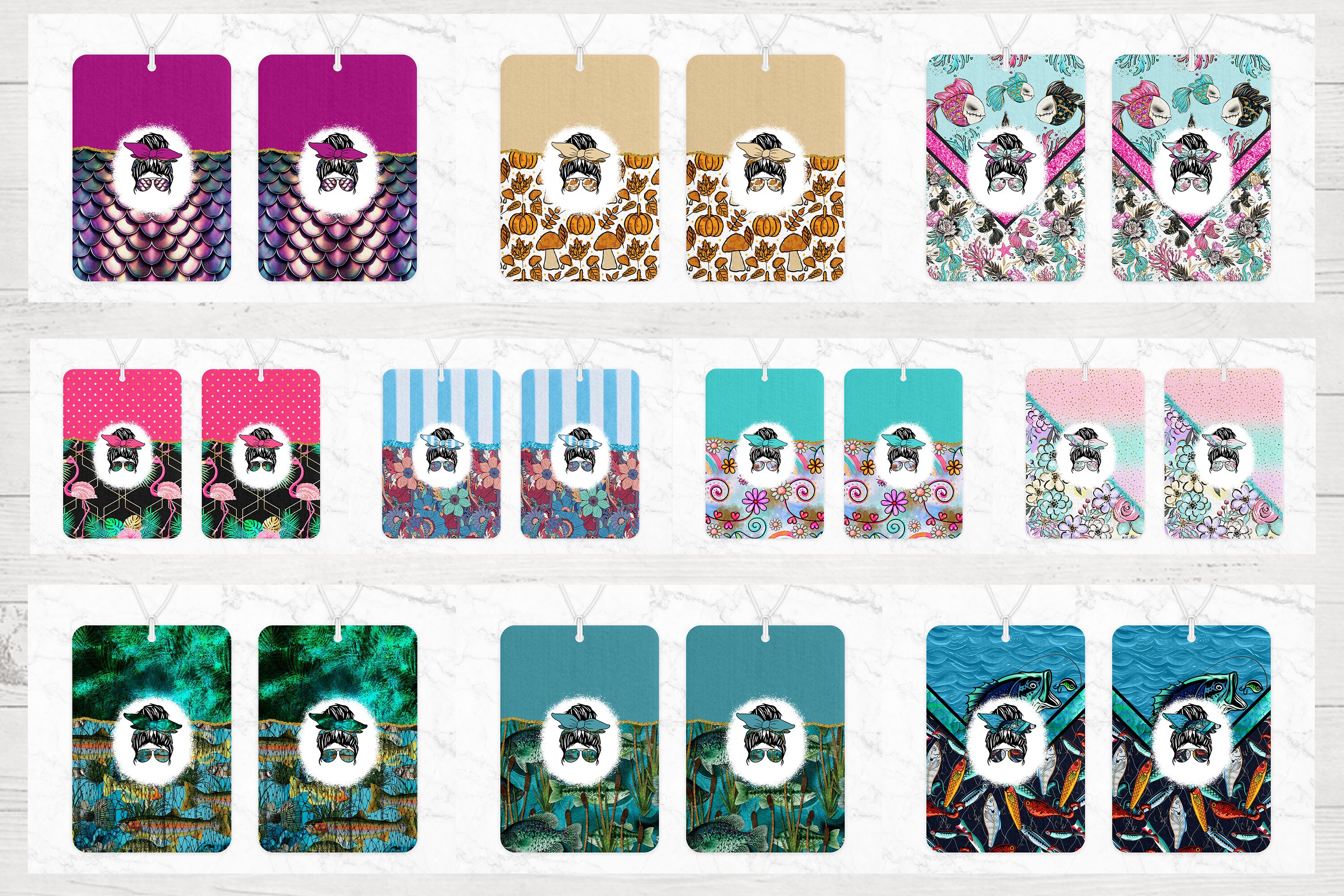 Air Freshener Sublimation Design Bundle Air Freshener Bundle Etsy