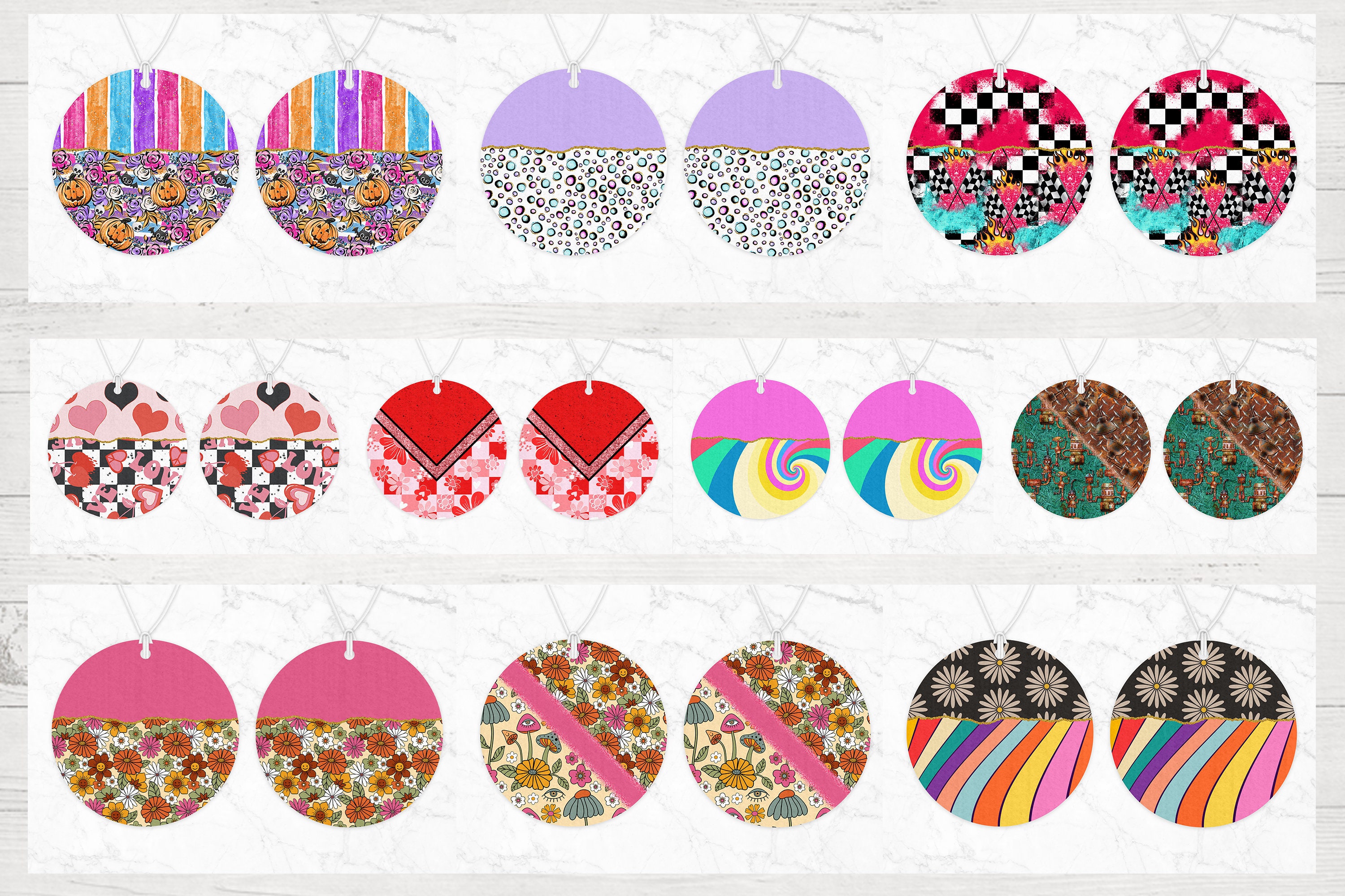 Air Freshener Sublimation Design Bundle Air Freshener Bundle Etsy