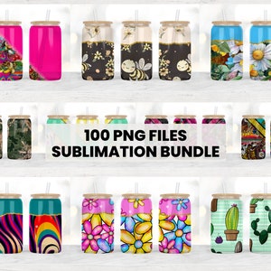 16oz Libbey Glass Can Tumbler Sublimation Designs, Glass Can Wrap png, Libbey Can Template, 16oz Libbey Wrap PNG