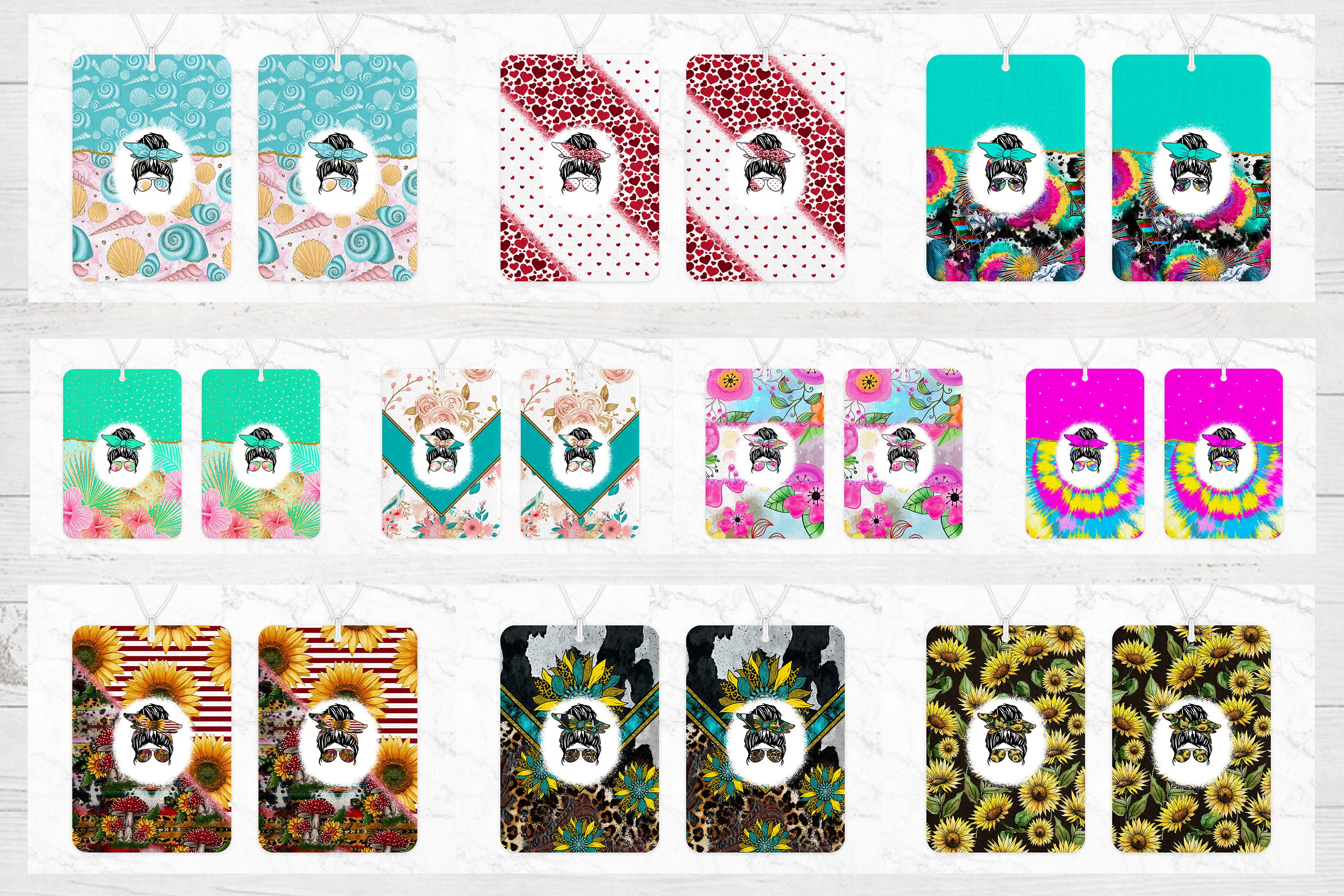 Air Freshener Sublimation Design Bundle Air Freshener Bundle Etsy