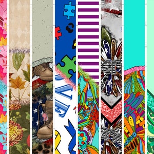May include: A collection of 10 digital paper designs featuring various patterns and colors. The designs include a blue and white striped pattern, a pink and red floral pattern, a brown and green camouflage pattern, a blue and green puzzle pattern, a purple and white striped pattern, a red and white patriotic pattern, a turquoise and green floral pattern, a light green and white floral pattern, a pink and white floral pattern, and a pink and white floral pattern with a crown.