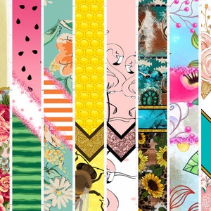 May include: A digital collage of 12 different patterns, each with a unique design. The patterns include floral, geometric, and abstract designs. The colors are bright and vibrant, and the patterns are perfect for use in scrapbooking, card making, and other craft projects.