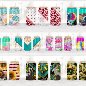 16oz Libbey Glass Can Tumbler Sublimation Designs, Glass Can Wrap png, Libbey Can Template, 16oz Libbey Wrap PNG image 9
