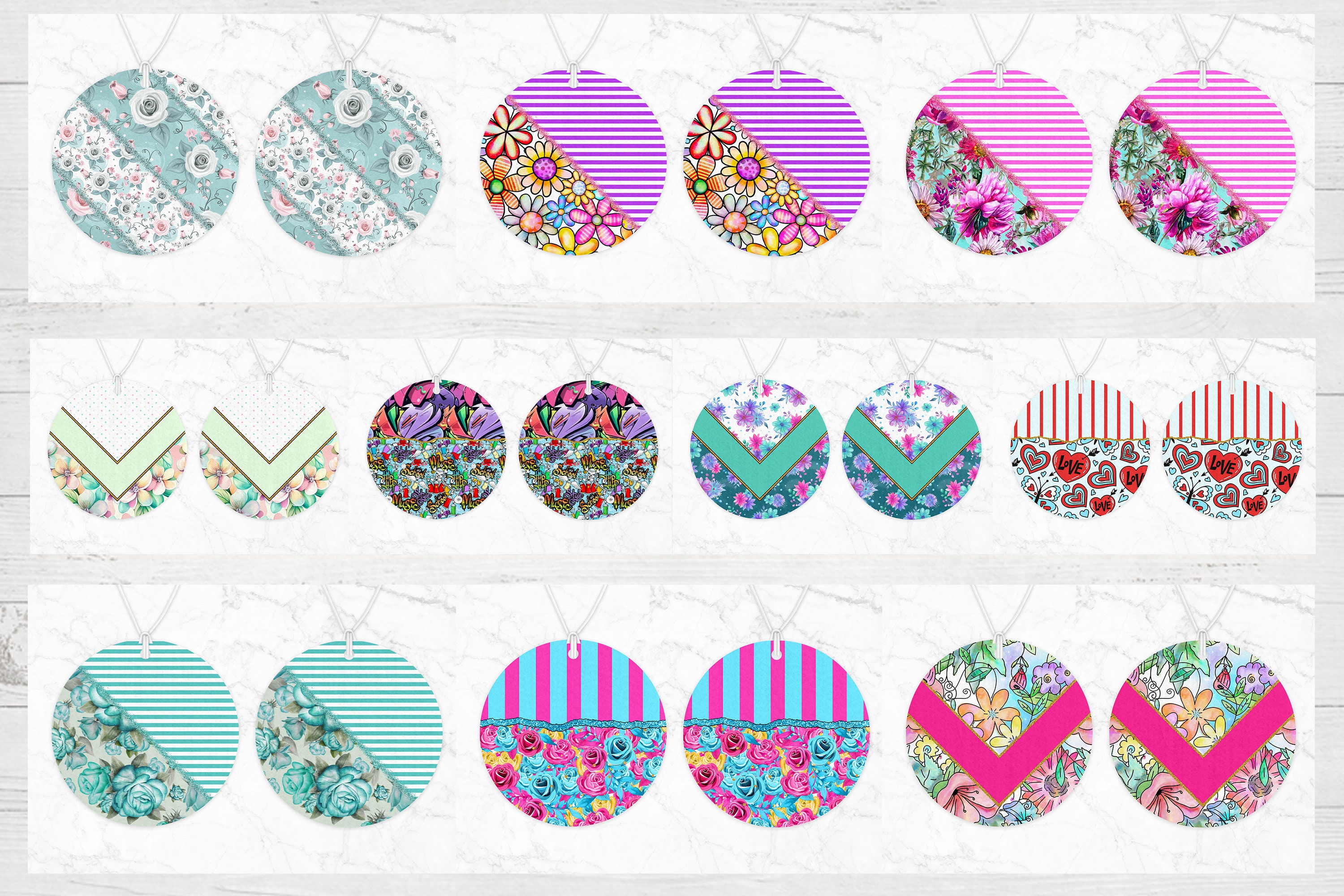 Air Freshener Sublimation Design Bundle Air Freshener Bundle Etsy