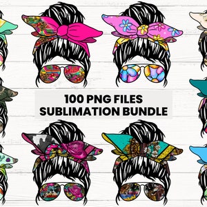 Messy Bun Sublimation Design Bundle, Messy Bun Bundle, Messy Bun Sublimation Designs, Messy Bun Designs,