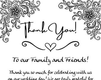 Wedding thank you card, Wedding thanks