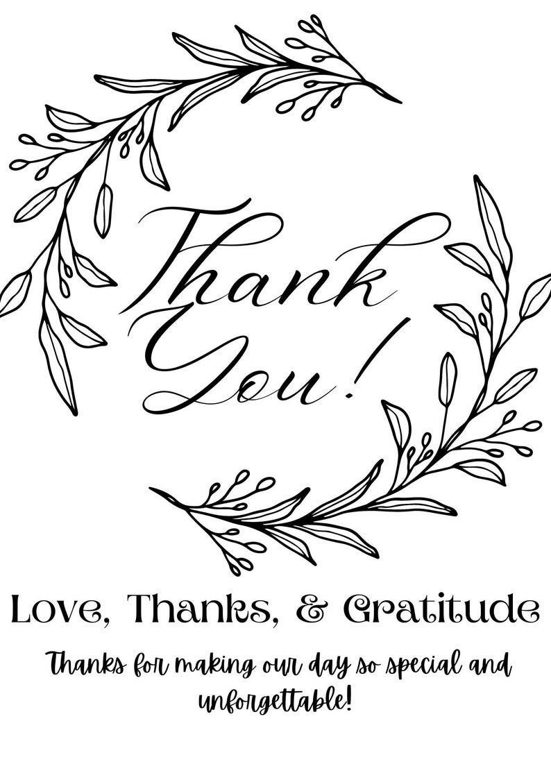 Wedding thank you card! With Love, Thanks, & Gratitude!