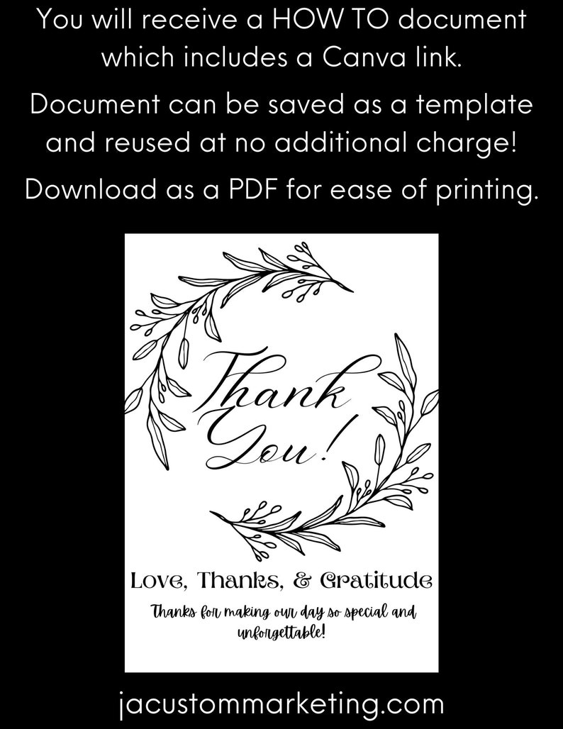 How to document to explain how to download and print your wedding thank you!