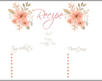 Carte de recettes de fleurs idéale pour les recettes de famille ou une carte de recettes créative à offrir !