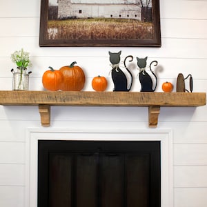 Black Cat Halloween Decor, Farmhouse Halloween, Rustic Black Cats