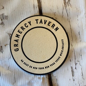 1 Posavasos de cerveza Vintage Gramercy Tavern, cervecería de posavasos de cartón, artículos de bar, posavasos de taberna