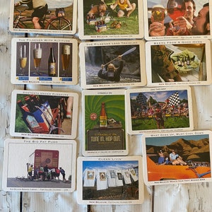 12 posavasos vintage de Nueva Bélgica, cervecería de posavasos de cartón, artículos de bar, posavasos de taberna