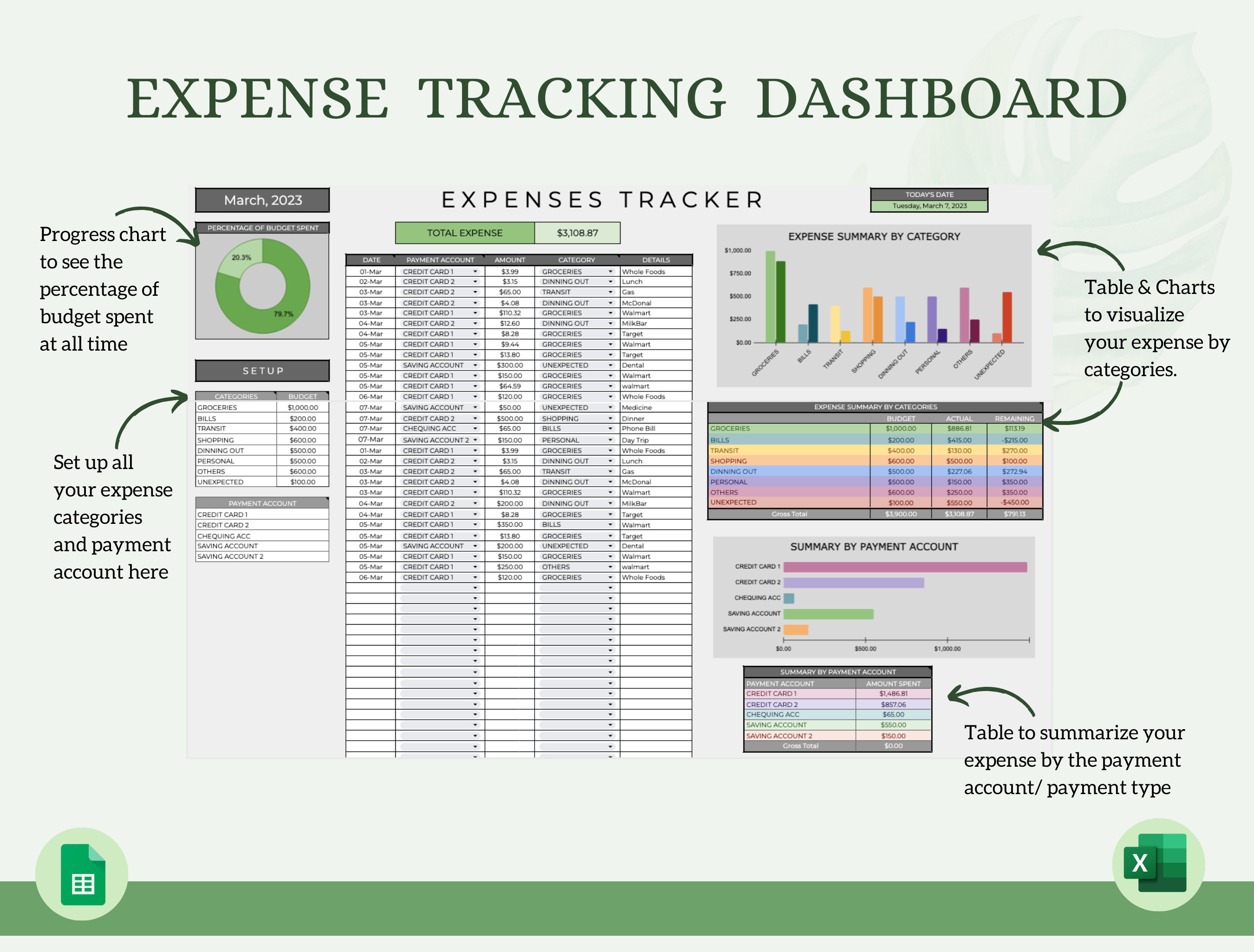 Simple Expense Tracker: 2026 Budget Planner for Google Sheets & Excel ...