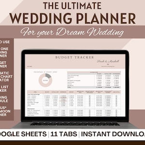 Digital Wedding Planning Spreadsheet, Wedding Budget Planner, Wedding Checklist, Wedding Guest List, All-In-One Wedding Planner