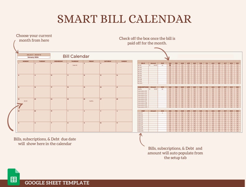 2024 Monthly Budget Planner, Budget Planner Google Sheets, Excel Budget