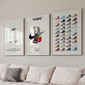 Decoración Hypebeast, Arte mural Hypebeast, Juego de 3 pósteres de Air Jordan 1, Póster de zapatillas, Arte mural de zapatillas, Arte mural de Jordan, Decoración de pared, Arte mural