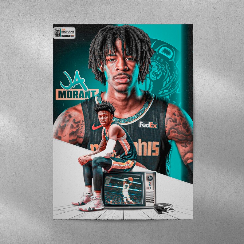 Ja Morant Poster Nba Poster Memphis Grizzlies Wall Decor Etsy