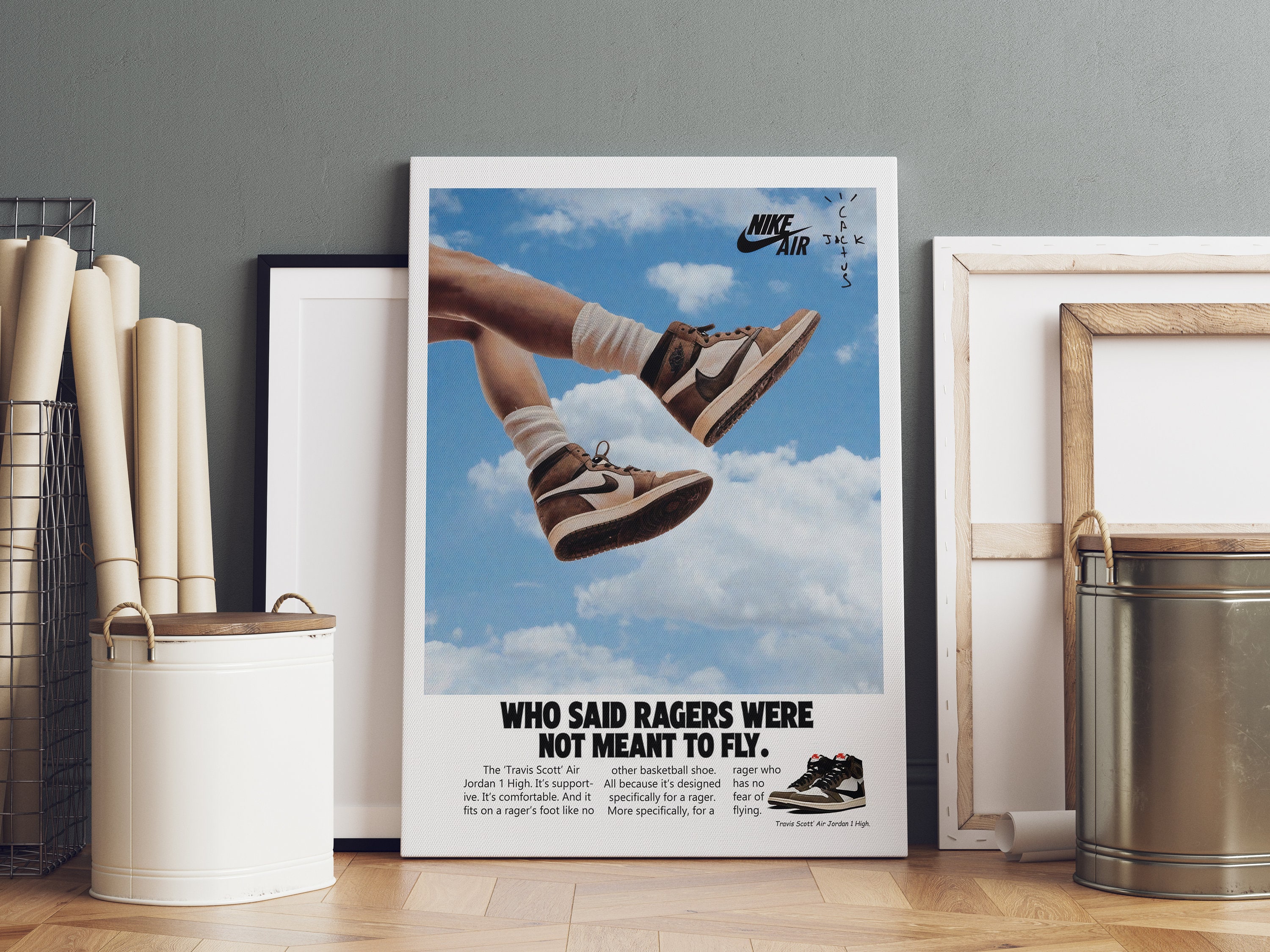 Air Jordan 1 Travis Scott Retro Poster, Vintage Sneaker Poster, Wall Decor, Wall  Art, Wall Hangings 