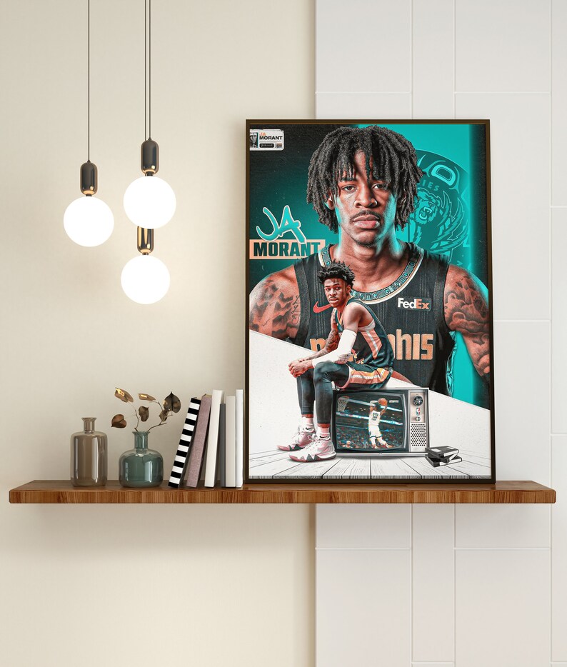 Ja Morant Poster Nba Poster Memphis Grizzlies Wall Decor Etsy
