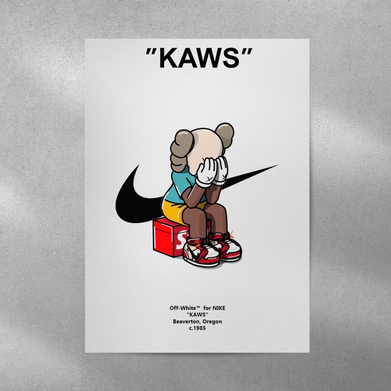 Nikekaws Poster Hypebeast Poster Kaws Fine Art Print Etsy Australia