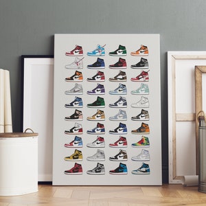 Air Jordan 1 Poster, Sneaker Poster, Sneaker Wall Art, Sneakerhead ...