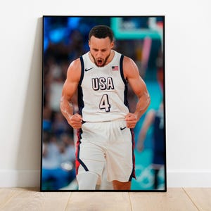 Póster de Stephen Curry 2024, Stephen Curry, Póster de la NBA "Nochebuena", Golden State Warriors, Decoración de pared, Arte mural, Tapices