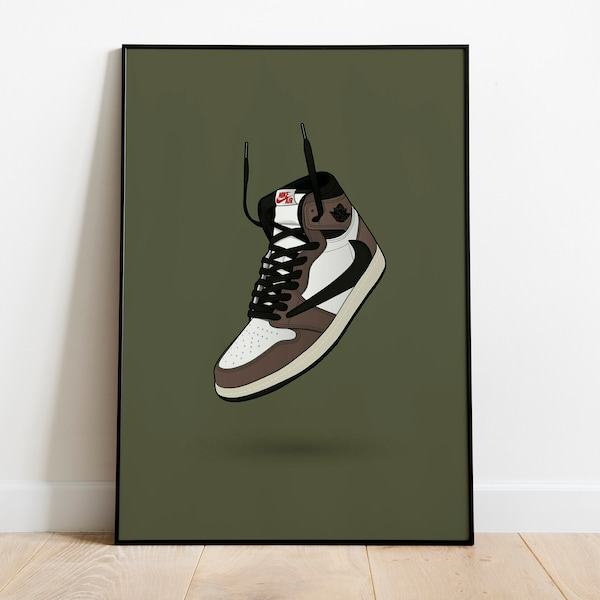 Air Jordan 1 Travis Scott Retro Poster, Vintage Sneaker Poster, Wall Decor, Wall Art, Wall Hangings