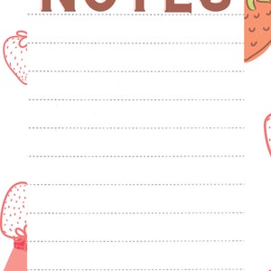 Printable Note Sheet